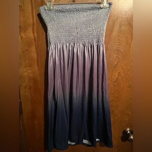 Elegant Purple Ombre Strapless Dress